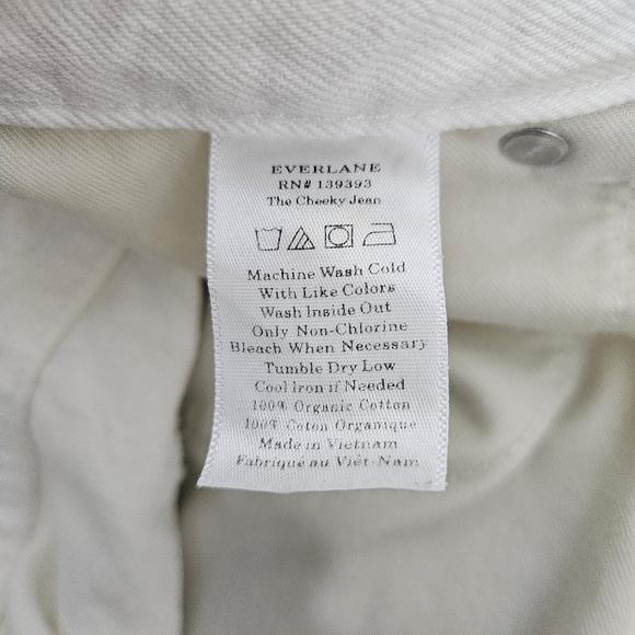 Everlane The Cheeky Straight Leg Jeans White Button Fly High Rise 28 - Picture 6 of 7